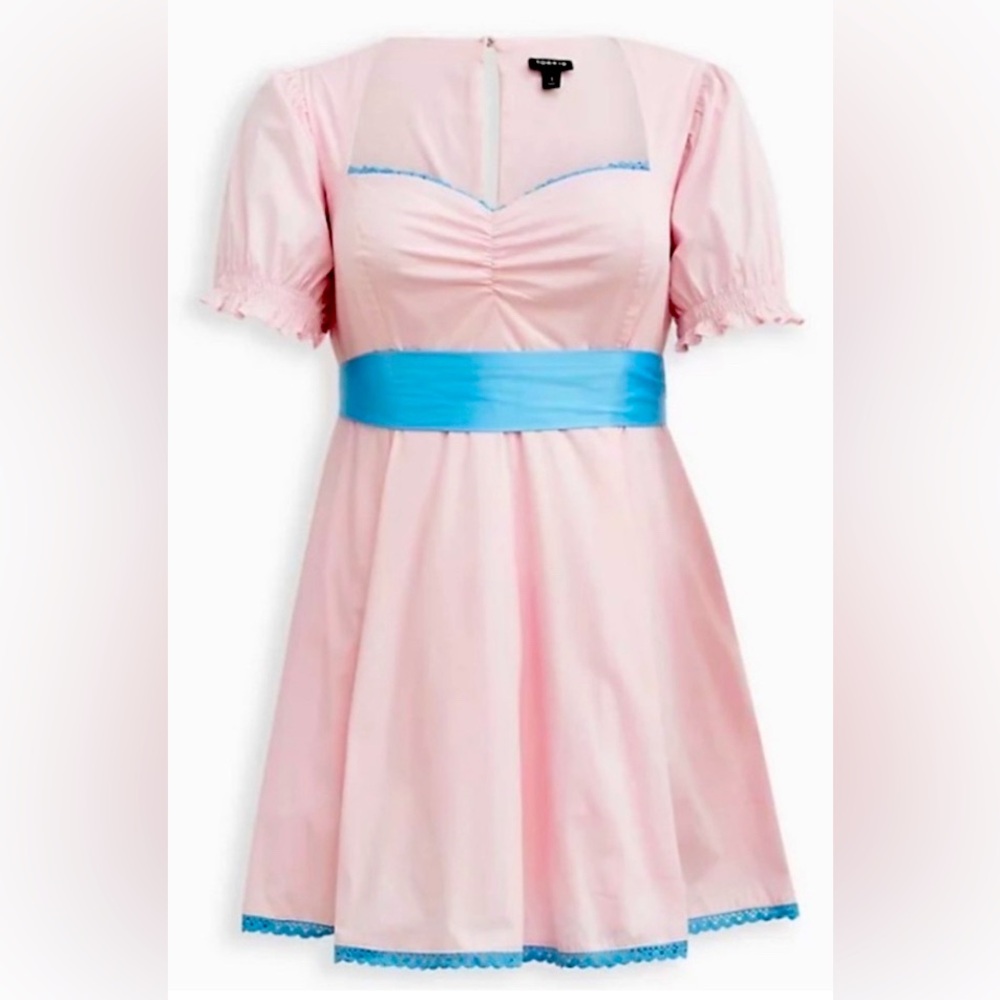 Torrid Babydoll Dress with Blue Trim 00x 10 plus